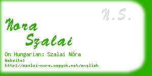 nora szalai business card